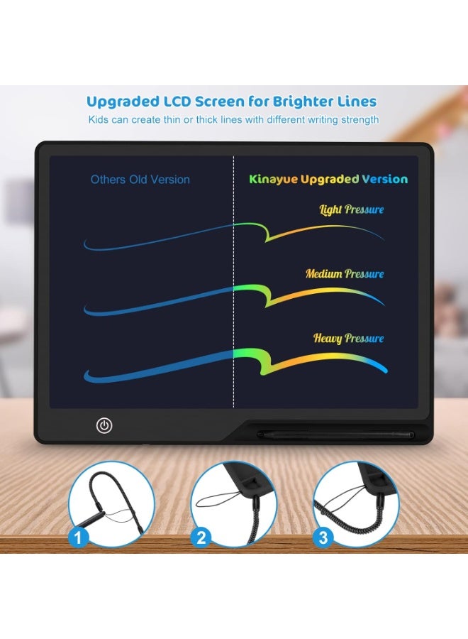 Writing Tablet,16 Inch Colorful Screen Rechargeable  Board Toddler Educational Toys for 3 4 5 6 Years Old Boys Girls Reusable Portable Drawing Tablet Christmas Toys Gifts for Kids (Black) - Image 4